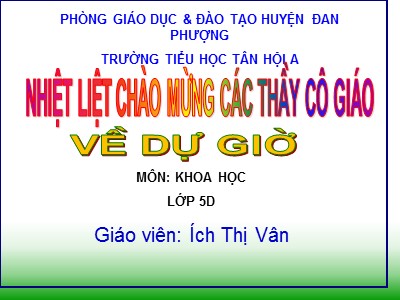 Bài giảng Khoa học Lớp 5 - Bài 16: Phòng tránh HIV-AIDS - Ích Thị Vân