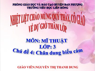 Bài giảng Mĩ thuật Lớp 3 - Chủ đề 4: Chân dung biểu cảm - Nguyễn Thị Thanh Dung