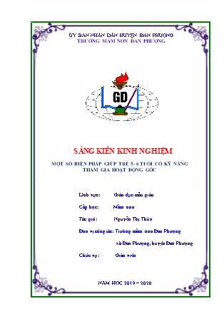 Sáng kiến kinh nghiệm Một số biện pháp giúp trẻ 5-6 tuổi có kĩ năng tham gia hoạt động góc - Nguyễn Thị Thúy