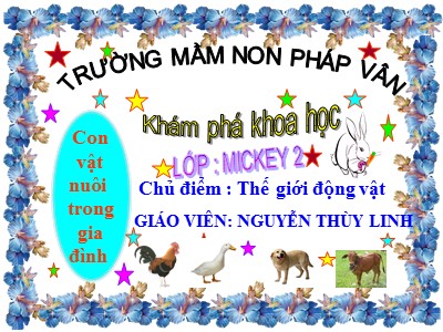 Bài giảng Khám phá khoa học Lớp Lá - Đề tài: Con vật nuôi trong gia đình - Nguyễn Thùy Linh