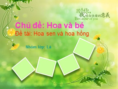 Bài giảng Khám phá khoa học Lớp Lá - Đề tài: Hoa sen và hoa hồng