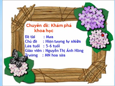 Bài giảng Khám phá khoa học Lớp Lá - Đề tài: Mưa - Nguyễn Thị Ánh Hồng