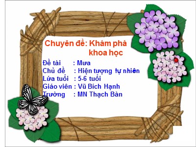 Bài giảng Khám phá khoa học Lớp Lá - Đề tài: Mưa - Vũ Bích Hạnh