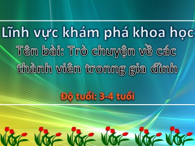 Bài giảng Khám phá khoa học Lớp Mầm - Đề tài: Trò chuyện về các thành viên tronng gia đình