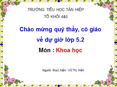 Bài giảng Khoa học Lớp 5 - Bài 7: Từ tuổi vị thành niên đến tuổi già - Năm học 2012-2013 - Vũ Thị Hiên