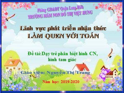 Bài giảng Làm quen văn học Lớp Mầm - Đề tài: Truyện Nhổ củ cải - Năm học 2019-2020 - Nguyễn Thị Trang