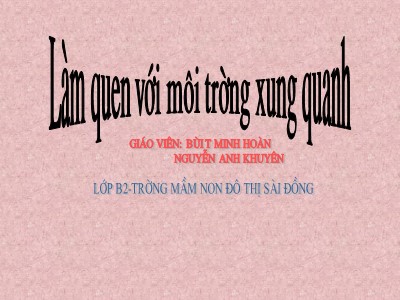 Bài giảng Làm quen với môi trường xung quanh Lớp Chồi - Đề tài: Bé và gia đình đón tết - Bùi Thị Minh Hoàn