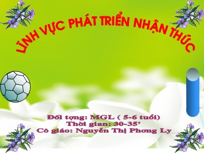 Bài giảng Làm quen với toán Lớp Lá - Đề tài: Nhận biết, phân biệt khối cầu, khối trụ - Nguyễn Thị Phương Ly