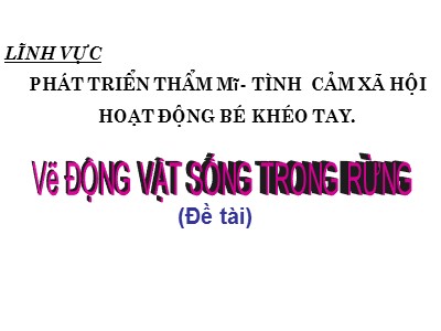 Bài giảng Phát triển thẩm mĩ tình cảm xã hội Lớp Lá - Đề tài: Vẽ động vật sống trong rừng