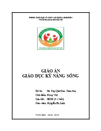 Giáo án Giáo dục kĩ năng sống Lớp Chồi - Đề tài: Bé tập quét rác trên sân - Nguyễn Hà Linh