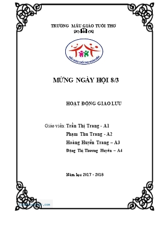 Giáo án Hoạt động giao lưu Khối Mẫu giáo - Năm học 2017-2018 - Trường Mẫu giáo Tuổi Thơ