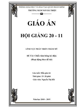 Giáo án Phát triển nhận thức Lớp Lá - Đề tài: Khám phá về nước - Trương Diệu Linh