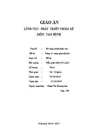 Giáo án Phát triển thẩm mĩ Lớp Chồi - Đề tài: Trang trí trang phục dạ hội - Phạm Thị Hương Lan