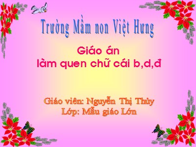 Bài giảng Làm quen chữ cái Lớp Lá - Đề tài: Làm quen chữ cái b, d, đ - Nguyễn Thị Thủy