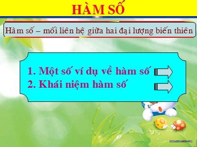 Bài giảng Đại số Lớp 7 - Bài 5: Hàm số - Năm học 2020-2021