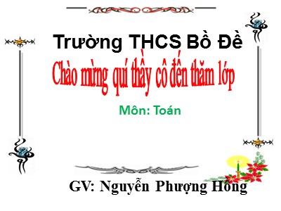 Bài giảng Đại số Lớp 7 - Tiết 45: Biểu đồ - Nguyễn Phượng Hồng