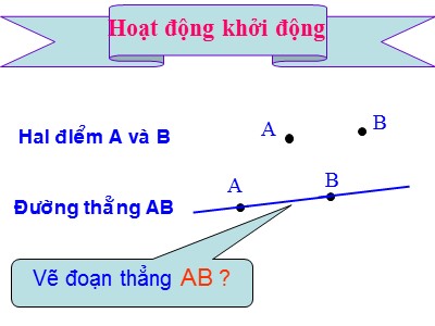 Bài giảng Hình học Khối 6 - Tiết 7, Bài 4: Đoạn thẳng