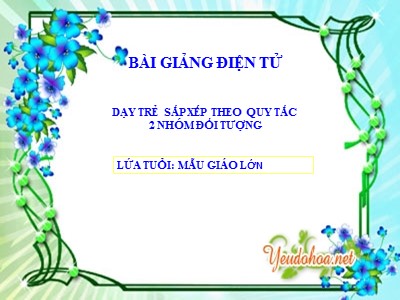 Bài giảng Làm quen với toán Lớp Lá - Đề tài: Dạy trẻ sắp xếp theo quy tắc 2 nhóm đối tượng