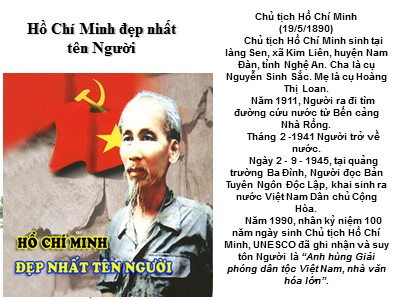 Bài giảng Phát triển nhận thức Lớp Chồi - Đề tài: Tìm hiểu về Bác Hồ - Nguyễn Thị Thu Thảo