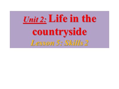 Bài giảng Tiếng anh Lớp 8 - Unit 2, Lesson 6: Skills 2