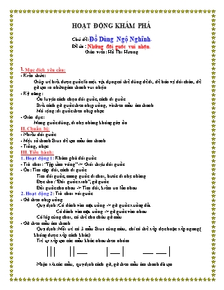 Giáo án Hoạt động khám phá Lớp Lá - Đề tài: Những đôi guốc vui nhộn - Hồ Thị Hương