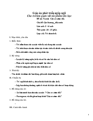 Giáo án Làm quen văn học Lớp Lá - Đề tài: Truyện Cây tre trăm đốt