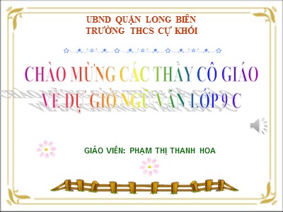 Giáo án Ngữ văn Lớp 9 - Chuyên đề: Ôn tập học kì II - Phạm Thị Thanh Hoa