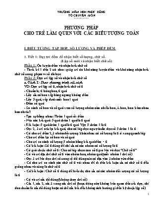 Phương pháp cho trẻ làm quen với các biểu tượng toán Khối Mầm non - Trường Mầm non Phúc Đồng