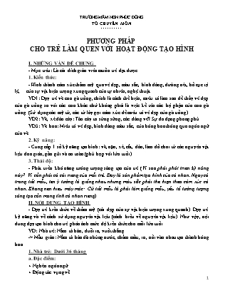 Phương pháp cho trẻ làm quen với hoạt động tạo hình Khối Mầm non - Trường Mầm non Phúc Đồng