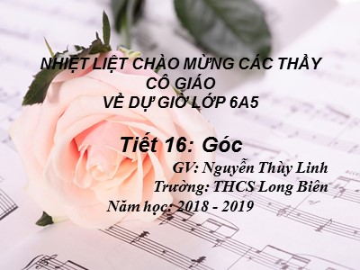 Bài giảng Hình học Lớp 6 - Tiết 16: Góc - Năm học 2018-2019 - Nguyễn Thùy Linh