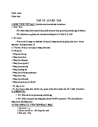 Giáo án Đại số Lớp 7 - Tiết 19: Luyện tập - Năm học 2017-2018 - Nguyễn Thị Thanh Thúy