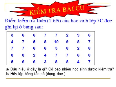 Bài giảng Đại số Lớp 7 - Tiết 47: Số trung bình cộng - Năm học 2019-2020