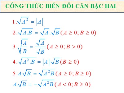 Bài giảng Đại số Lớp 9 - Chủ đề: Ôn tập chương 1 - Năm học 2019-2020