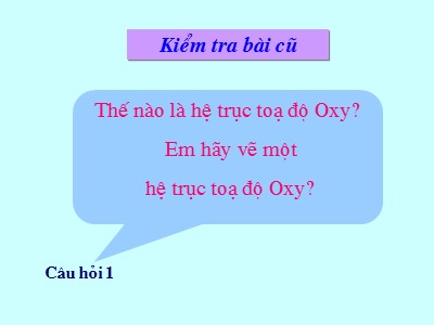 Bài giảng Hình học Lớp 7 - Tiết 32: Luyện tập Mặt phẳng tọa độ - Năm học 2019-2020