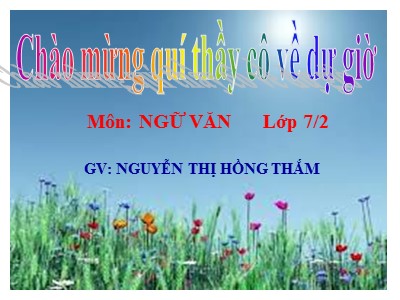 Bài giảng Ngữ văn Lớp 7 - Tiết 20, Bài 5: Từ hán việt - Nguyễn Thị Hồng Thắm