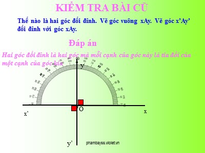 Bài giảng Hình học Lớp 7 - Tiết 3: Hai đường thẳng vuông góc - Năm học 2019-2020