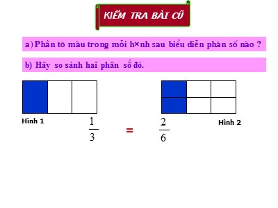 Bài giảng Số học Khối 6 - Chương 3, Bài 2: Phân số bằng nhau