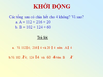 Bài giảng Số học Lớp 6 - Chương 1, Bài 11: Dấu hiệu chia hết cho 2, cho 5 - Năm học 2019-2020