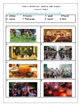 Bài tập Tiếng Anh Lớp 7 - Unit 9: Festivals around the world - Lesson 5: Skills 2