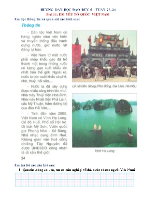 Hướng dẫn học môn Đạo đức Lớp 5 - Bài 11: Em yêu tổ quốc Việt Nam