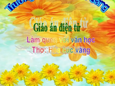 Bài giảng Làm quen với văn học - Thơ: Hoa cúc vàng - Trường mầm non Sao Sáng