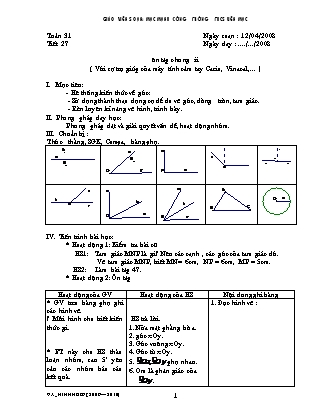 Giáo án Hình học Lớp 6 - Tiết 27+28 - Trường THCS Nguyễn Huệ