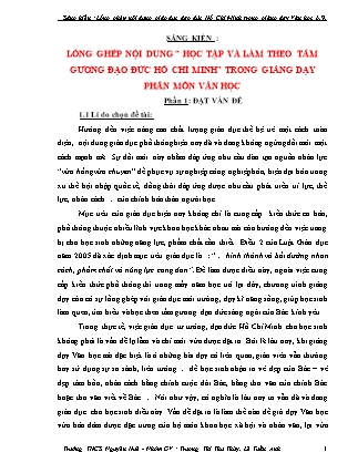 SKKN Lồng ghép nội dung “Học tập và làm theo tấm gương đạo đức Hồ Chí Minh” trong giảng dạy phân môn Văn học