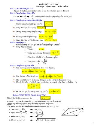 Tổng hợp lý thuyết Vật lý Lớp 10 (Cơ bản)