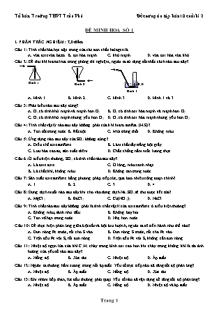 4 Đề ôn tập kiểm tra học kì II môn Hóa học Lớp 10 - Trường THPT Trần Phú