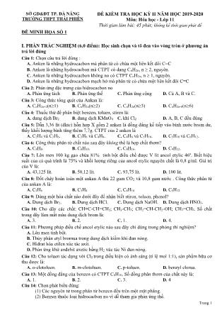 5 Đề minh họa kiểm tra học kì II môn Hóa học Lớp 11 - Năm học 2019-2020 - Trường THPT Thái Phiên