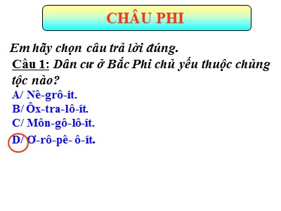 Bài giảng Địa lí Lớp 7 - Ôn tập - Trường THCS Tây Sơn