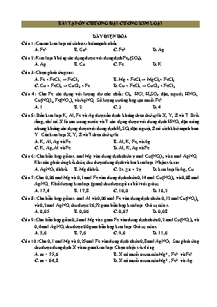 Bài tập ôn chương Đại cương kim loại - Hóa học Lớp 12