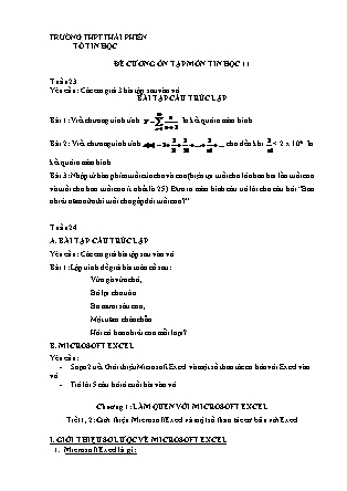 Bài tập tự học môn Tin học học Lớp 11 - Tuần 23+24 - Trường THPT Thái Phiên