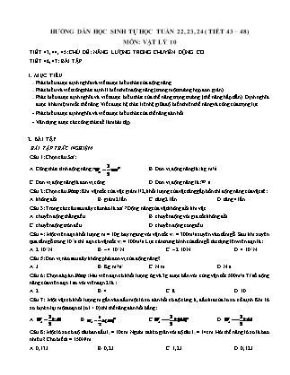 Bài tập tự học môn Vật lí Lớp 10 - Tuần 22, 23, 24 - Trường THPT Thái Phiên